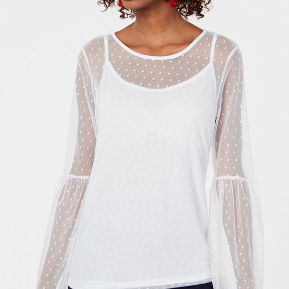 Ultra Flirt Tops - NWT Ultra Flirt by Ikeddi Junior Sheer Top Size XL